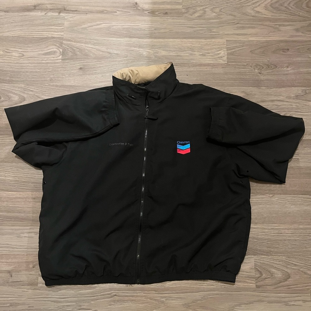 Vintage Mens Chevron Jacket, size L, black